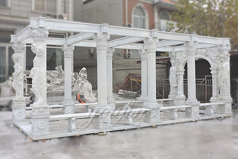 big outdoor carved lady statue marble garden gazebo marble ...